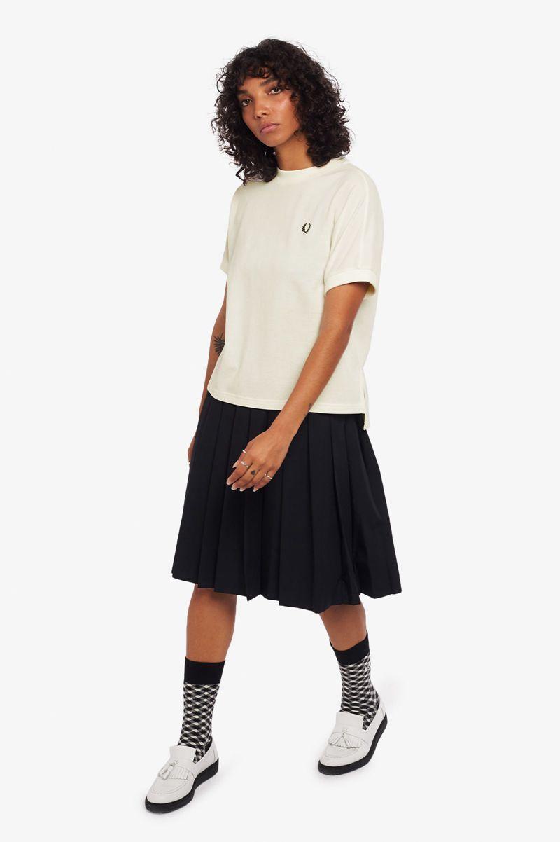 White Fred Perry Boxy Piqué Women's T Shirts | PH 2023KORI